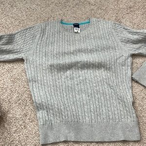Grey cable knit gap sweater